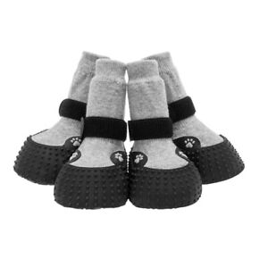 Waterproof Dog Socks with Adjustable Straps Anti-Slip Pet Paw Protection Black