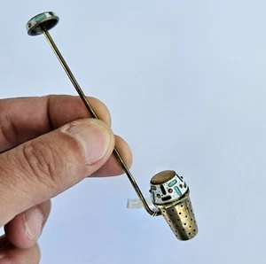 Tamiz de cuchara colador de té colador de té ruso de plata de ley 925 y esmalte cloissone de colección - Imagen 1 de 12