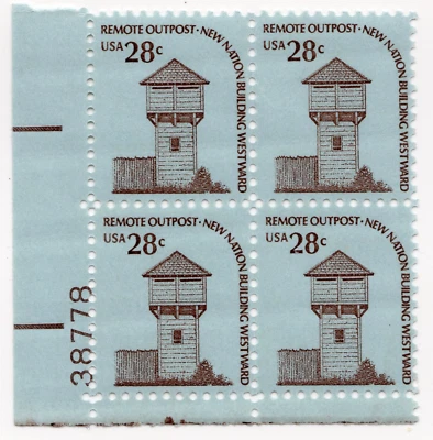 Scott #1604 Fort Nisqually Plate Block of 4 Stamps - MNH P#38778 LL #2 - Image 1 of 2