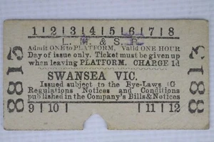 LMS London Midland Scotland Railway Swansea Victoria Platform Ticket - Bild 1 von 2