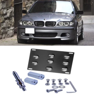 Tow Hook Hole Cover License Plate Bracket Mount Holder For 99-06 BMW E46 - Picture 1 of 5