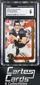 Brett Favre 1991 Action Packed Rookie/Update #21 Atlanta Falcons RC Rookie CGC 9 - Picture 1 of 2