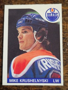 1985-86 O-PEE-CHEE NHL HOCKEY #49 MIKE KRUSHELNYSKI EDMONTON OILERS