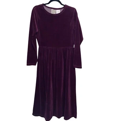 Vestido Erika Vintage Mujer Pequeño Terciopelo Terciopelo Años 90 Cottagecore Country Prairie Foto 1 de 4