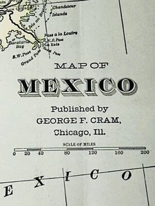 Antique Mexico Map 1901 Tijuana Iztapalapa Leon De Los Aldama Original 14” X 22” - Picture 1 of 9