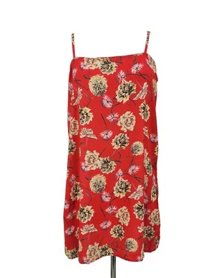 New Flynn Skye Molly Mini Slip Dress Womens Large Red Floral Fireworks Print - Image 1 of 4