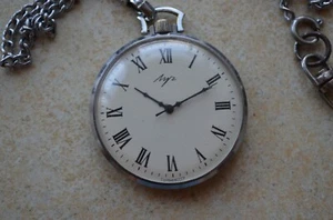 Vintage LUCH OPEN FACE 1970"S POCKET WATCH USSR Soviet 23 Jewels SERVICED #33 - Picture 1 of 8