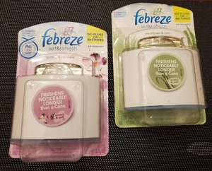 TWO Febreze Set & Refresh meadow rain spring renewal 2 Cartridges 2 refills - Picture 1 of 2