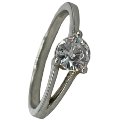 Solitario femminile anello in argento925 rodiato italiano da regalo/fidanzamento - Immagine 1 di 4