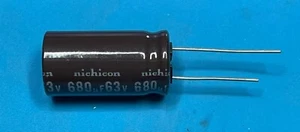 10 pcs Nichicon 680uF 63V Aluminum Electrolytic Cap PL(M) +105C Japan - USA ship - Picture 1 of 1