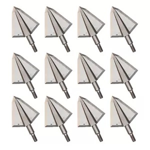 12Pcs 150Grain Arrow Head Archery Bow Broadheads Tips Point - Picture 1 of 3