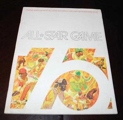 1975 Baseball All Star Game Souvenir Program Magazine Scorecard Photos Year Book - Image 1 of 4