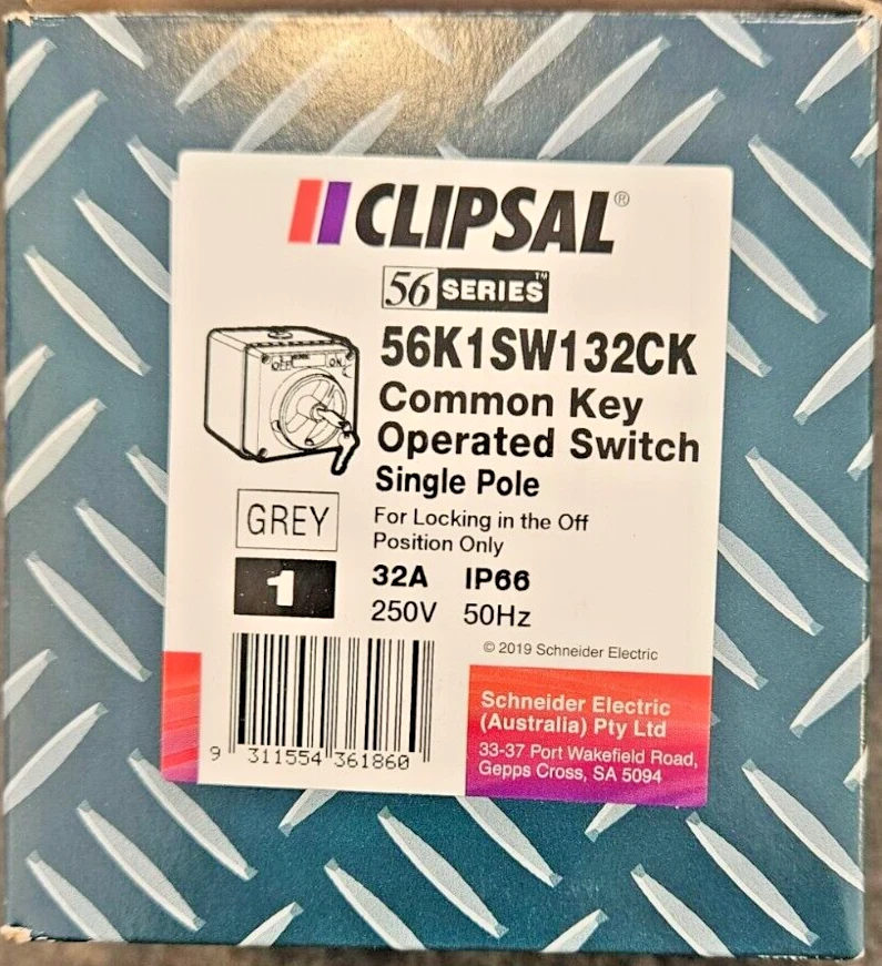 CLIPSAL 56 SERIES 5K1SW132CK Common Key Operated Switch - image 1 of 4
