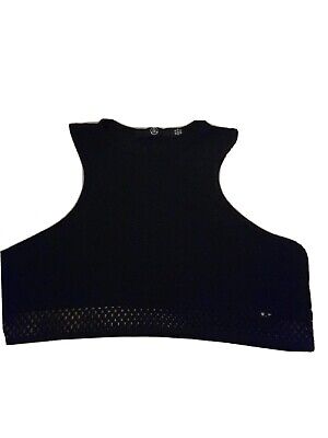 Missguided Black Crop Top Size 10 • 3.60€