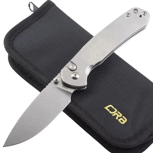 CJRB Pyrite Steel Handle Folding Knife AR-RPM9 Stainless Blade 4.25" Closed - Picture 1 of 6