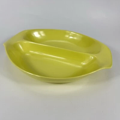 Russel Wright Home Decorators 11 1/8" Divided Serving Vegetable Yellow Melamine - Image 1 of 4