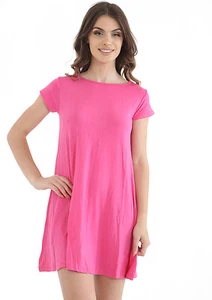 LADIES WOMEN GIRLS*CAP *SLEEVE SWING DRESS TOP PLAIN SKATER DRESSES TOPS VEST - Picture 1 of 36