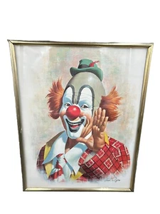 Vintage Retro Framed Arthur Sarnoff “ Happy Clown" Ringo Circus Print ART - Picture 1 of 4