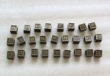 52PCS Antiqued bronze alphabet letter cube beads w/big hole #23485