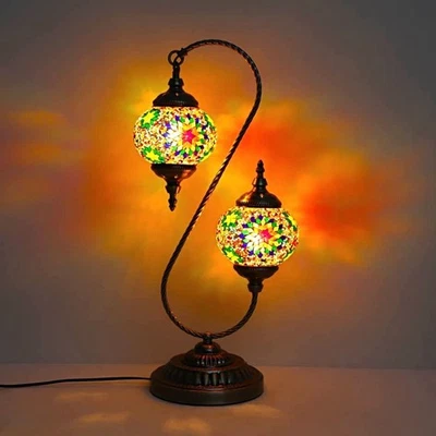 Beautiful Turkish Mosaic Stained Glass Bedside Table Lamp - Image 1 of 2