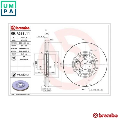 2x BRAKE DISC 09.A528.11 FOR JAGUAR AJD 2.7L JB 2.5L AJ-V6 3.0L AJ25 2.5L 6cyl - Image 1 of 4