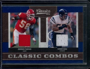 2010 Classics Derrick Thomas Junior Seau Dual Game-Used Jersey Combos #'d /75 - Bild 1 von 2