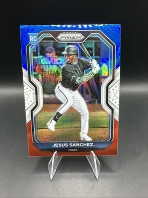 2021 Panini Prizm Baseball Red White Blue RC Jesus Sanchez Miami #148 - Image 1 of 2