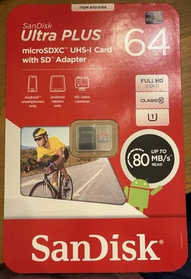 SanDisk Ultra Plus microSDXC UHS-I Card w/ SD Adapter (Sealed/New) - Image 1 of 3