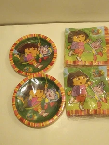 2 PACKS OF DESIGNWARE 16CT DORA & FRIENDS NAPKINS & 2 Pack Luncheon Plates - Picture 1 of 4
