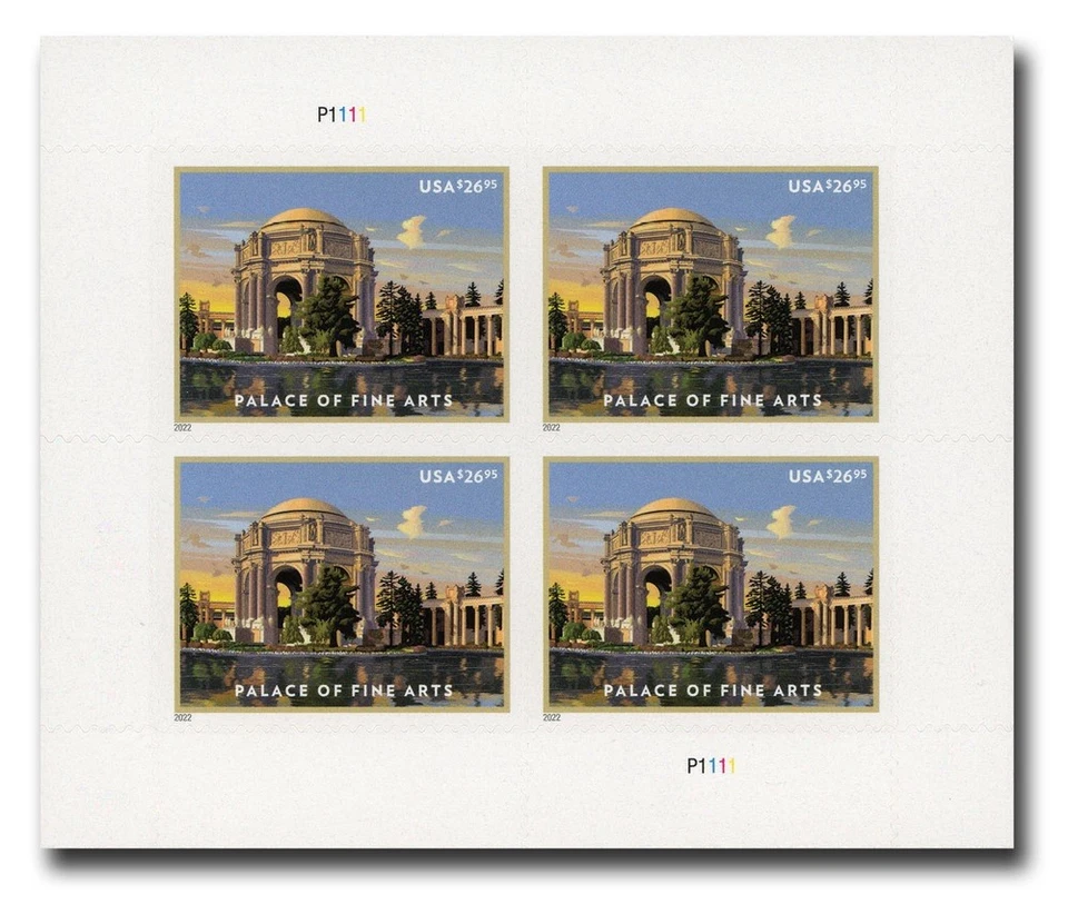 Sheet of 4 x USPS Stamps $26.95 PALACE OF FINE ARTS MNH 2022 = $107.80 - Image 1 of 1