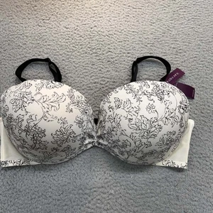 Cacique Bra 44DD Plunge Plunge floral White Ivory Boost NWT - Picture 1 of 10