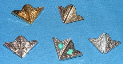 Vintage Western Style Silver Tone and Gold Tone Collar Tips - Lot of 5 Pairs - Image 1 of 3