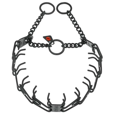 Herm Sprenger Black Stainless Steel Dog Prong Collar with Easy On Assembly Ch... - Image 1 of 4