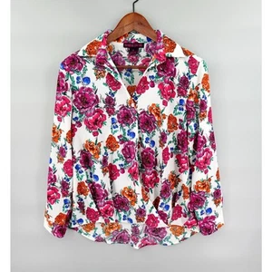 Womens Surplice Floral Shirt Small Pink Eye Catching Rodeo Festival Cowgirl - Picture 1 of 13