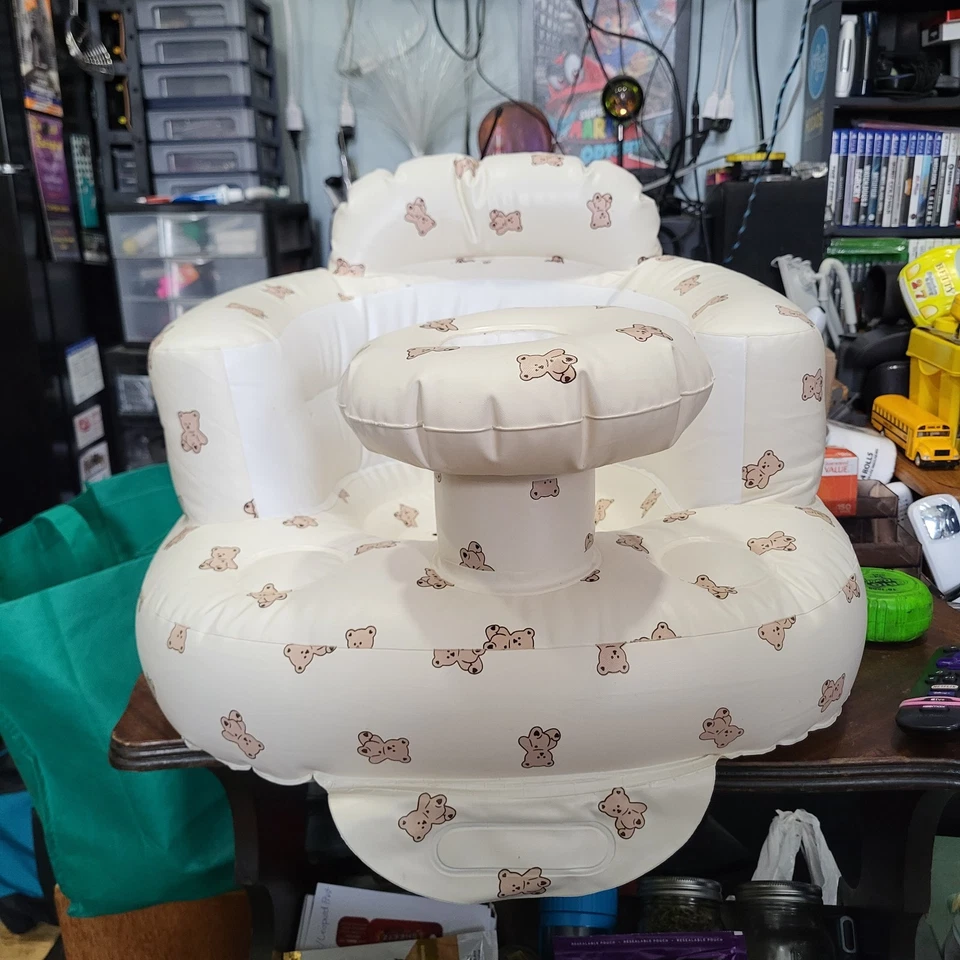 Asiento de bebé inflable con bandeja, silla de piso infantil totalmente de apoyo Foto 1 de 4