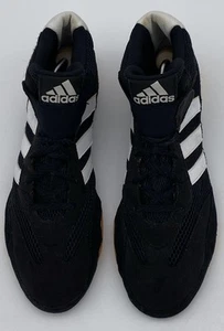 Adidas Hombre Negro Blanco Mat Cerdo Lucha Zapato Medio Top 116378 Talla 10.5 - Imagen 1 de 12
