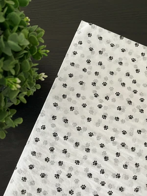 PAW PRINT WHITE Design Tissue Paper Sheet Choose Size & Package Amount - Image 1 of 4