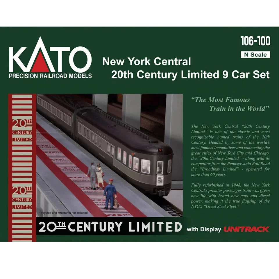 KATO 106100 N New York Central 20th Century Limited 9 Car Set 106-100 UNITRACK - Image 1 of 1