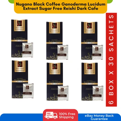 6 BOXES Nugano Black Coffee Organic Ganoderma Lucidum Reishi Dark Roast - Image 1 of 4