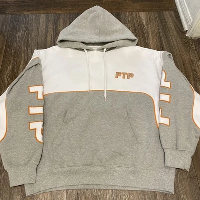 Sudadera con capucha gris jaspeado con logotipo de malla FTP - RARA usada talla XL Foto 1 de 4