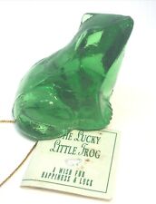 Ganz "Lucky Little Frog" Green Glass Frog Figurine original tags