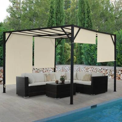 Pergola Baia, Garten Pavillon, 6cm-Stahl-Gestell + Schiebedach 3x3m 4x3m 4x4m - Bild 1 von 4