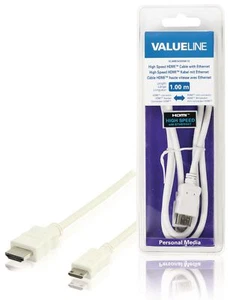 Valueline High Speed HDMI Kabel mit Ethernet HDMI Stecke 1,00 m Kabel Anschluss - Bild 1 von 1