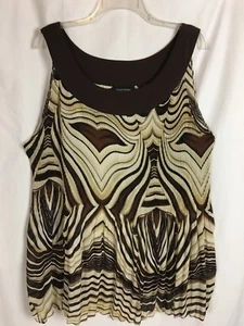 Top sin mangas plisado Ashley Stewart talla 22 marrón B12*B - Imagen 1 de 5