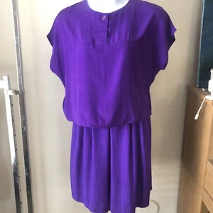 Vintage ROMAN'S Purple Bermuda and Blouse Set 1980-1990 Size A4 & G8 (Medium) - Picture 1 of 12