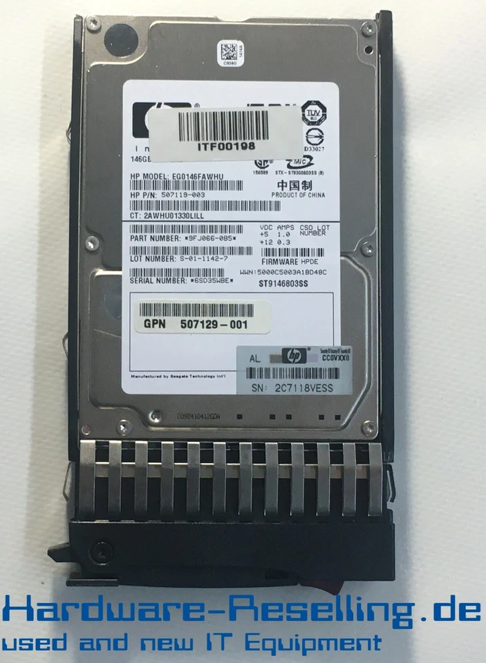 HP 146GB 2.5" 10k SAS 6G EG0146FAWHU 507283-001 507119-003 9FJ066-085 507129-001 - Bild 1 von 1
