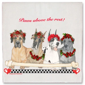 Great Dane Valentine's Day Kitchen Dish Towel Pet Gift - Picture 1 of 1