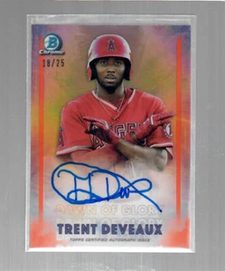 Trent Deveaux 2021 Bowman Chrome Dawn of Glory Orange Refractor Auto 18/25 - Picture 1 of 2