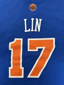 Jeremy Lin Adidas New York Knicks Basketball Blue 17 Jersey Shirt Kids Youth L - Picture 1 of 9