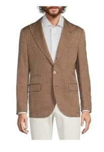 New Brunello Cucinelli Men Silk Blazer Peak Lapels Jacket  Brown 40 $3995 - Picture 1 of 4